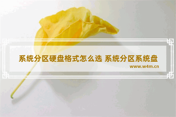 系统分区硬盘格式怎么选 系统分区系统盘