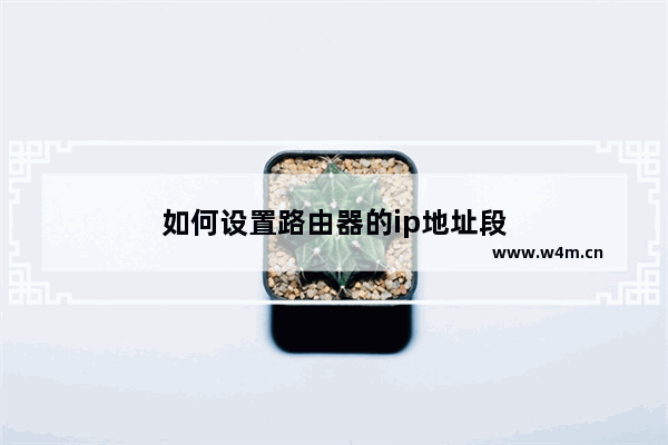 如何设置路由器的ip地址段