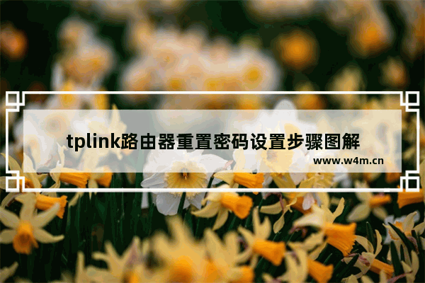 tplink路由器重置密码设置步骤图解