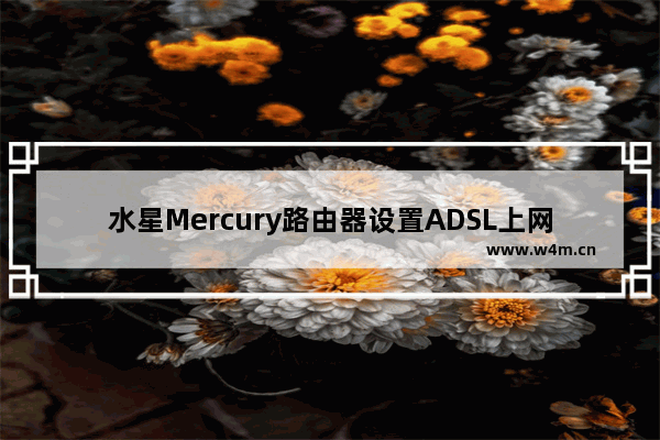 水星Mercury路由器设置ADSL上网设置(图文教程)