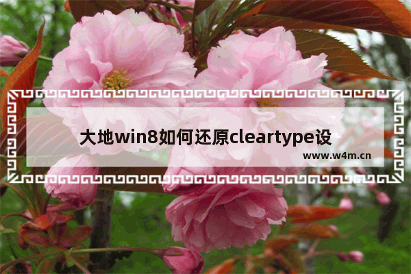 大地win8如何还原cleartype设置