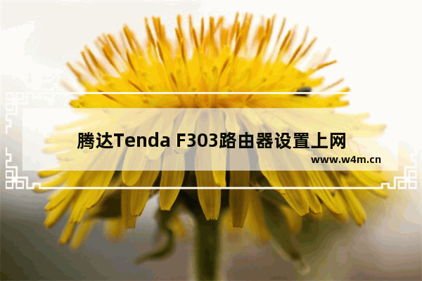 腾达Tenda F303路由器设置上网