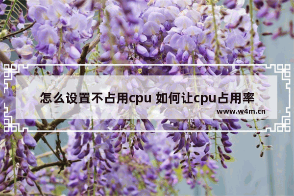 怎么设置不占用cpu 如何让cpu占用率达到100%