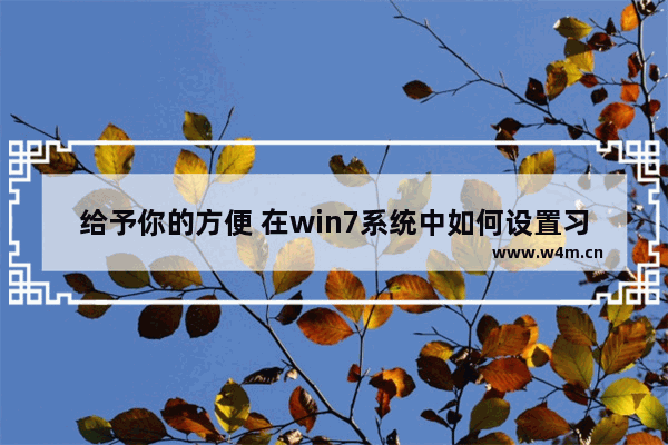 给予你的方便 在win7系统中如何设置习惯性操作