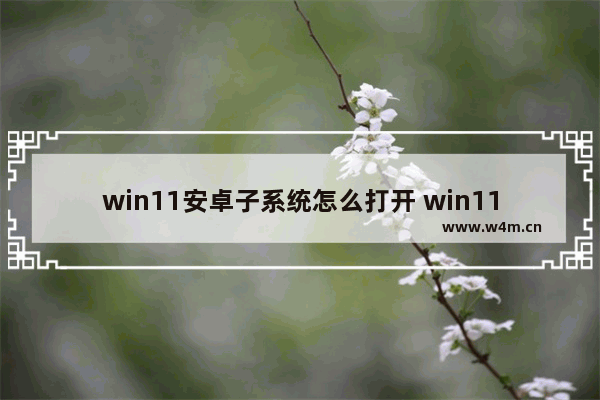 win11安卓子系统怎么打开 win11安卓子系统打开方法一览