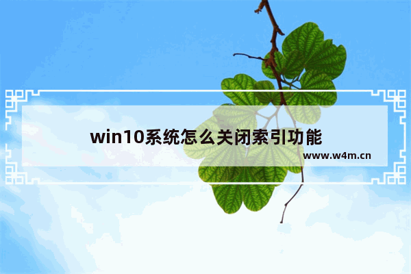 win10系统怎么关闭索引功能