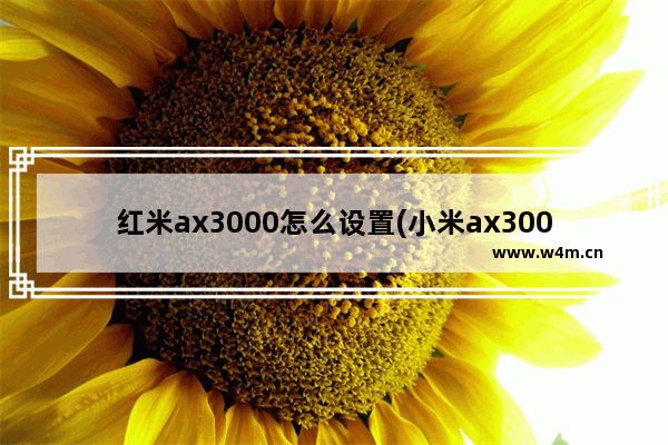 红米ax3000怎么设置(小米ax3000路由器怎么设置)