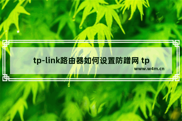 tp-link路由器如何设置防蹭网 tp-link路由器设置防蹭网方法【介绍】