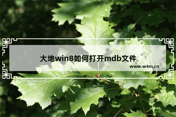 大地win8如何打开mdb文件