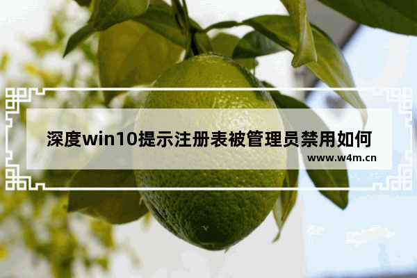 深度win10提示注册表被管理员禁用如何解决