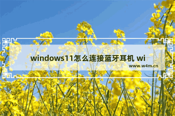 windows11怎么连接蓝牙耳机 windows11连接蓝牙耳机方法教程