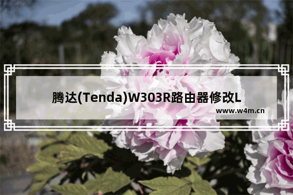 腾达(Tenda)W303R路由器修改LAN口IP地址上网设置