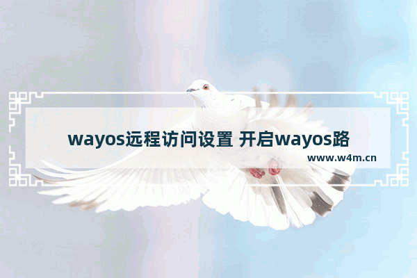 wayos远程访问设置 开启wayos路由器远程管理功能