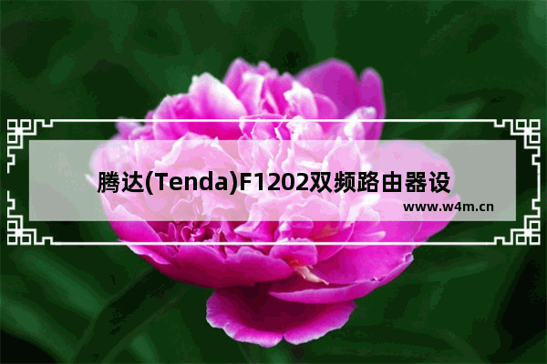 腾达(Tenda)F1202双频路由器设置无线WiFi密码和名称