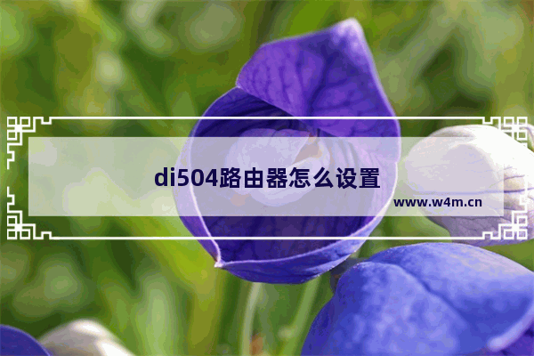 di504路由器怎么设置