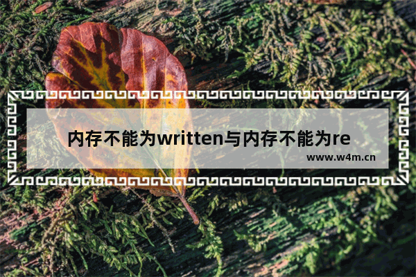 内存不能为written与内存不能为read的解决办法