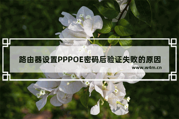 路由器设置PPPOE密码后验证失败的原因有哪些