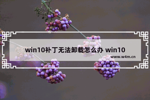 win10补丁无法卸载怎么办 win10补丁无法卸载解决办法