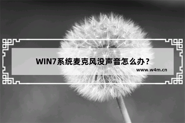 WIN7系统麦克风没声音怎么办？