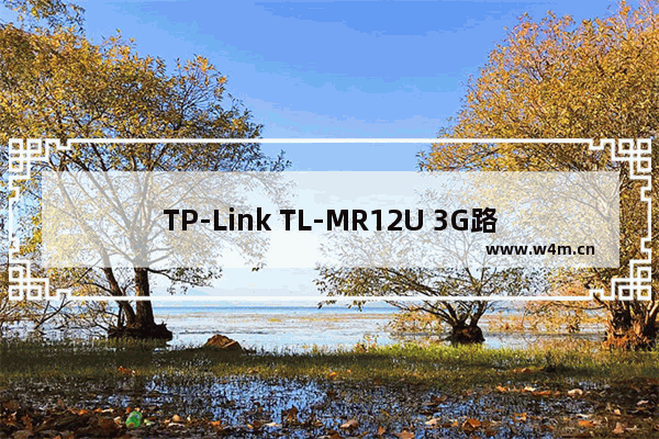 TP-Link TL-MR12U 3G路由器AP模式上网设置上网