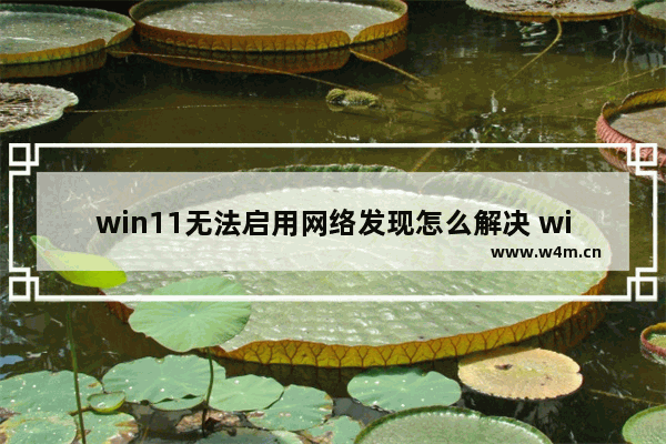 win11无法启用网络发现怎么解决 win11无法启用网络发现解决方法