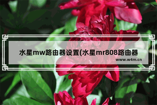 水星mw路由器设置(水星mr808路由器设置)