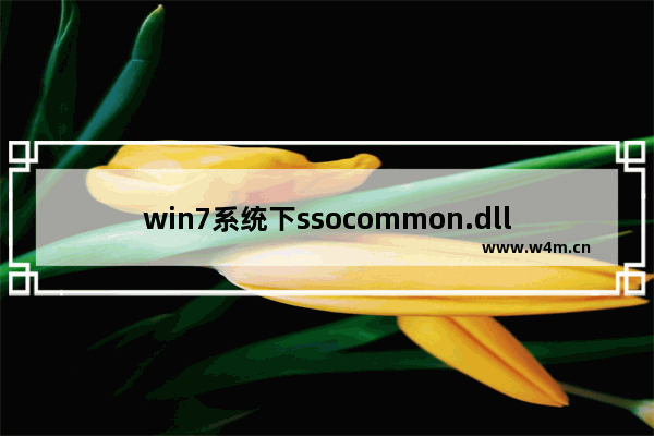 win7系统下ssocommon.dll文件丢失该怎么办