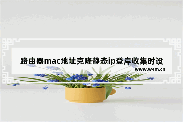 路由器mac地址克隆静态ip登岸收集时设置路由器的方式