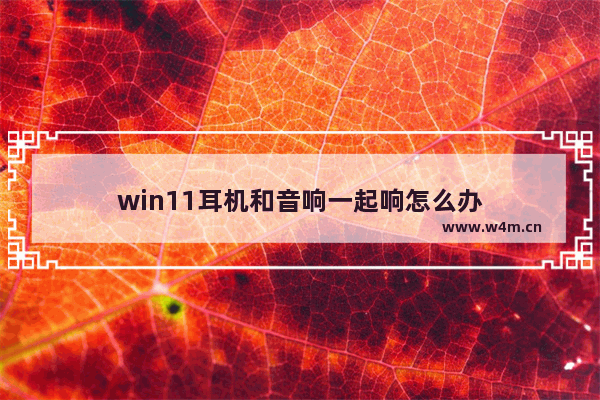 win11耳机和音响一起响怎么办