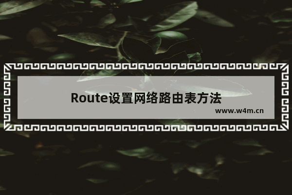 Route设置网络路由表方法