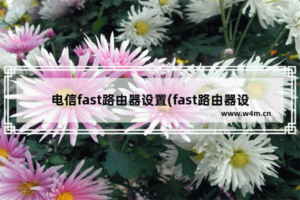 电信fast路由器设置(fast路由器设置网络)