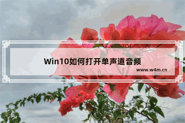 Win10如何打开单声道音频