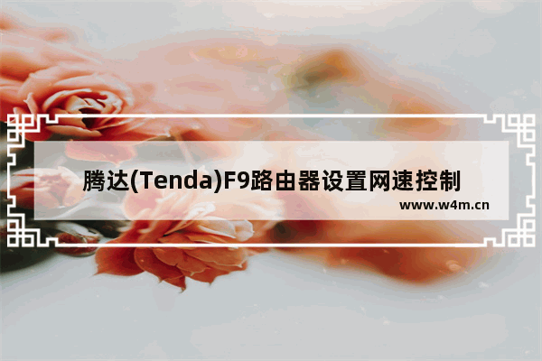 腾达(Tenda)F9路由器设置网速控制操作方法