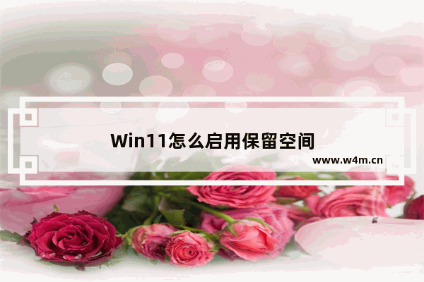 Win11怎么启用保留空间