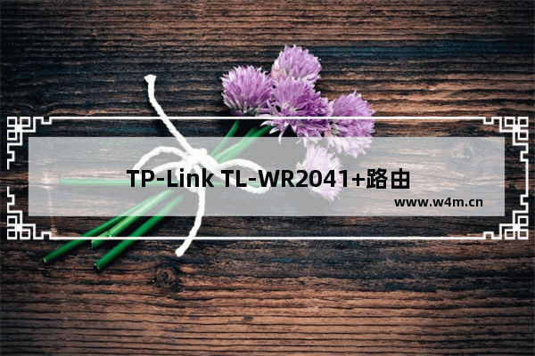 TP-Link TL-WR2041+路由器限制网速(IP宽带控制)设置上网