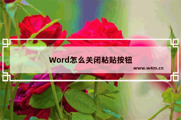 Word怎么关闭粘贴按钮