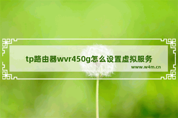 tp路由器wvr450g怎么设置虚拟服务器