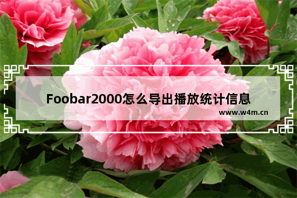 Foobar2000怎么导出播放统计信息