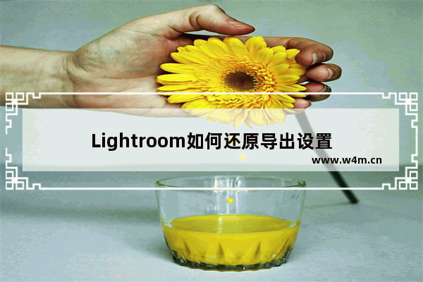 Lightroom如何还原导出设置