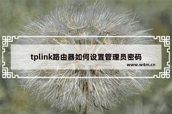 tplink路由器如何设置管理员密码