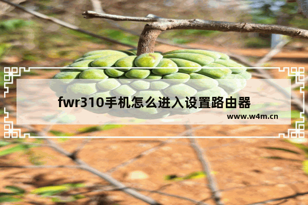 fwr310手机怎么进入设置路由器