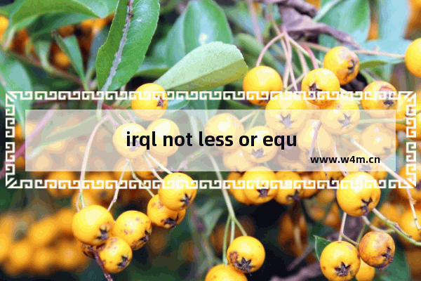 irql not less or equal怎么解决