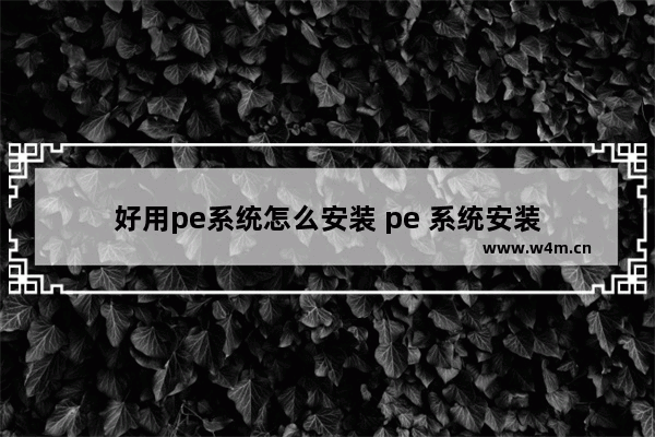 好用pe系统怎么安装 pe 系统安装