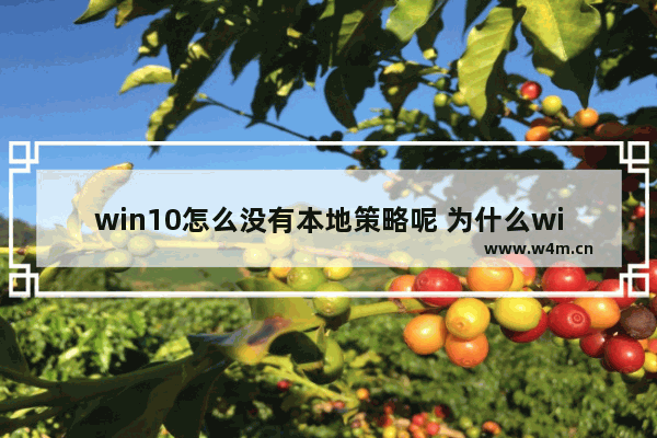 win10怎么没有本地策略呢 为什么win10没有本地组策略