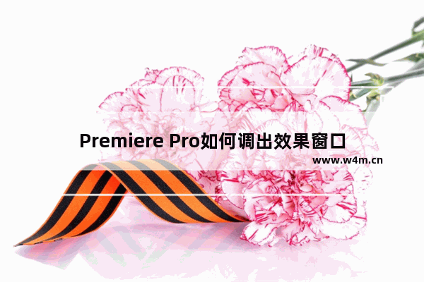 Premiere Pro如何调出效果窗口