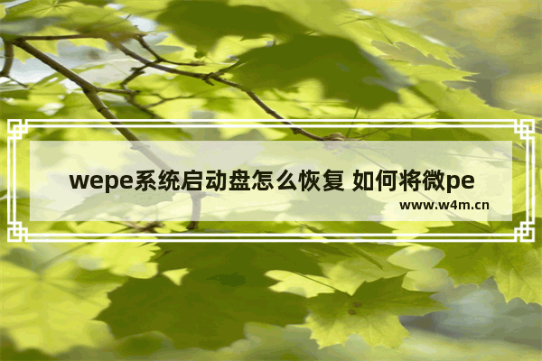 wepe系统启动盘怎么恢复 如何将微pe启动盘还原