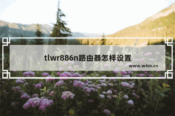 tlwr886n路由器怎样设置