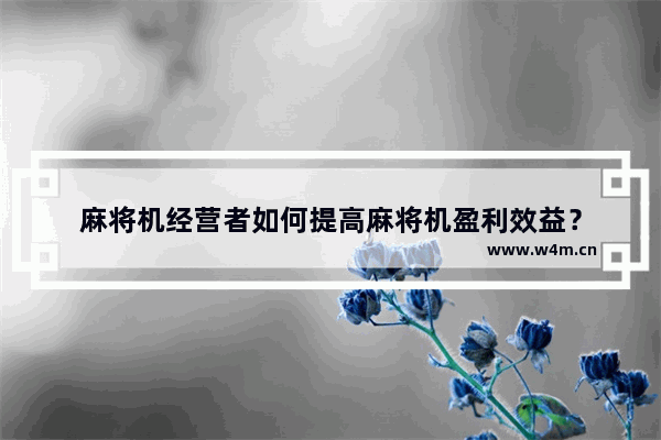 麻将机经营者如何提高麻将机盈利效益？