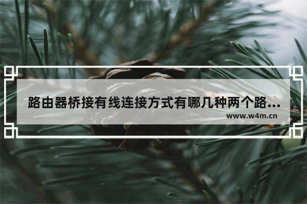 路由器桥接有线连接方式有哪几种两个路由器之间的有线桥接怎样设置