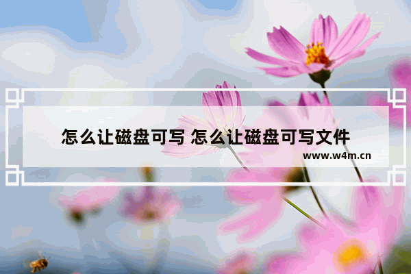 怎么让磁盘可写 怎么让磁盘可写文件